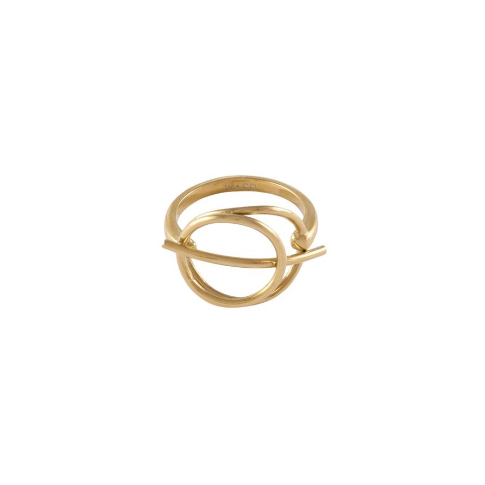 Modern Minimal Spiral Design Gold Ring Size 6
